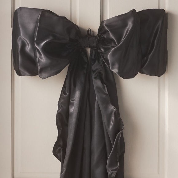 NYE Anthro Black satin Bow Tree Topper - Picture 3 of 16